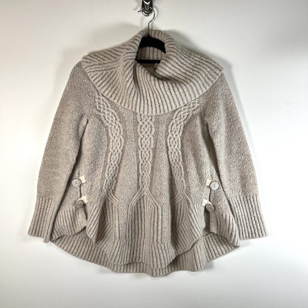 Anthropologie Angel of the North Chunky Sweater Pullover Cowl Neck Oatmeal XSP
